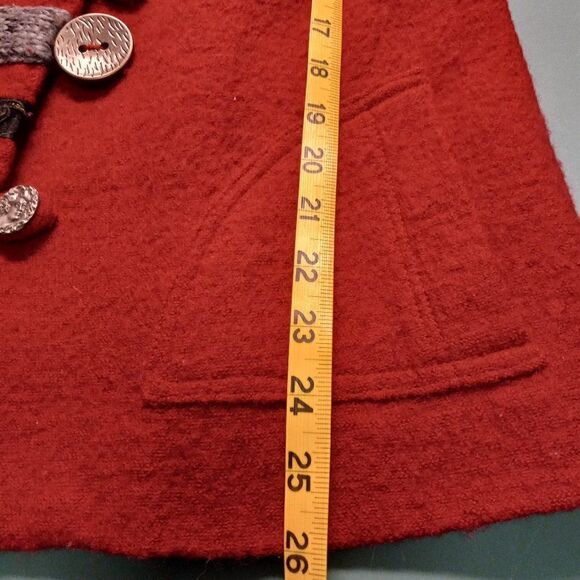 Carson Red Boiled Wool Artisan Multi-Size/Design Buttons Women's Large Jacket - Picture 9 of 14